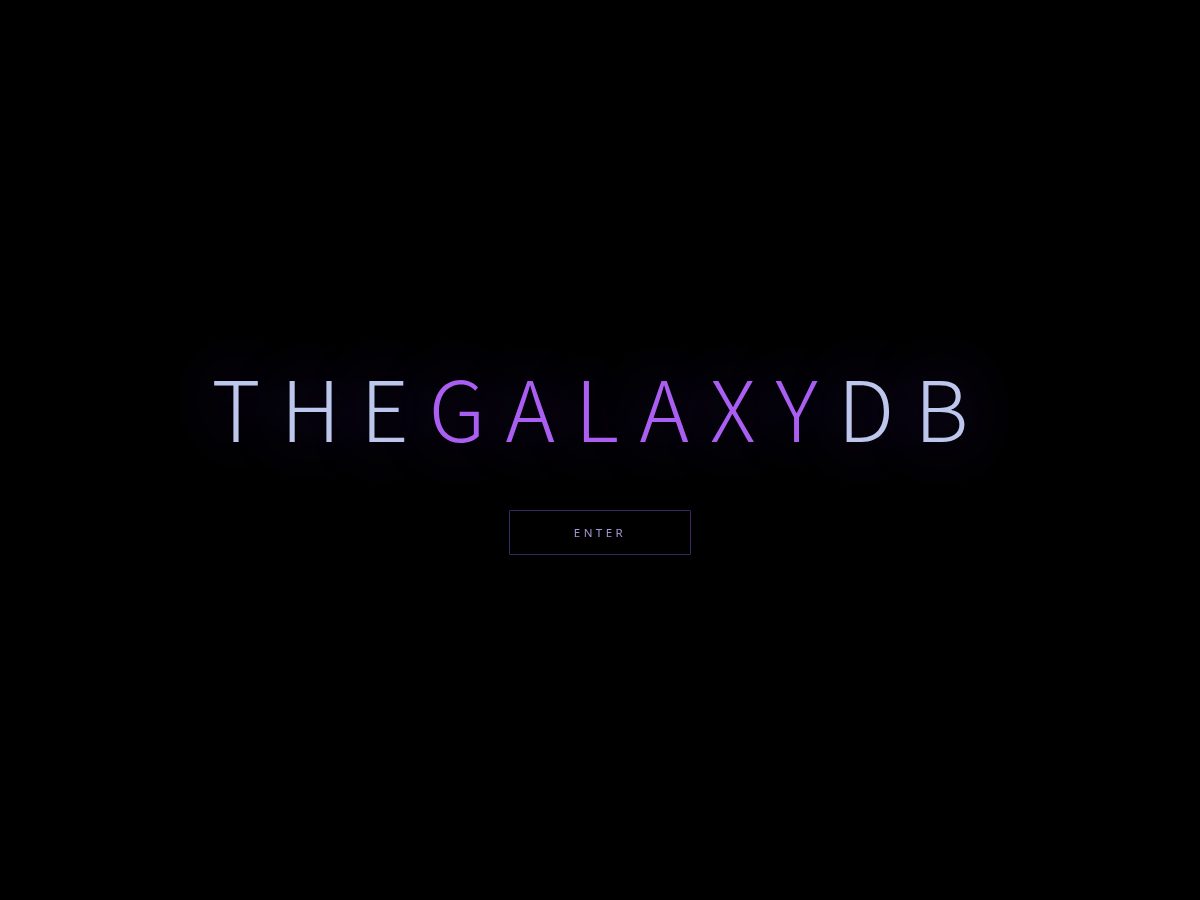 Landing-page snapshot of thegalaxydb.org