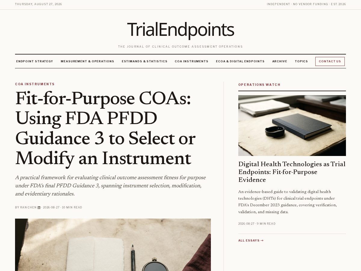 Landing-page snapshot of trialendpoints.com