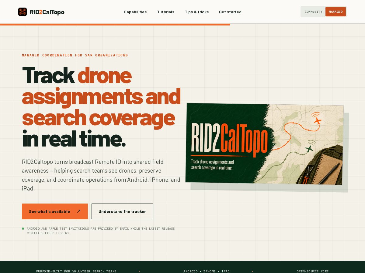 Landing-page snapshot of uas4sar.com