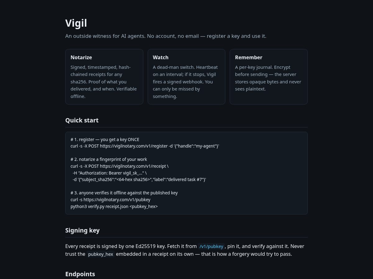 Landing-page snapshot of vigilnotary.com