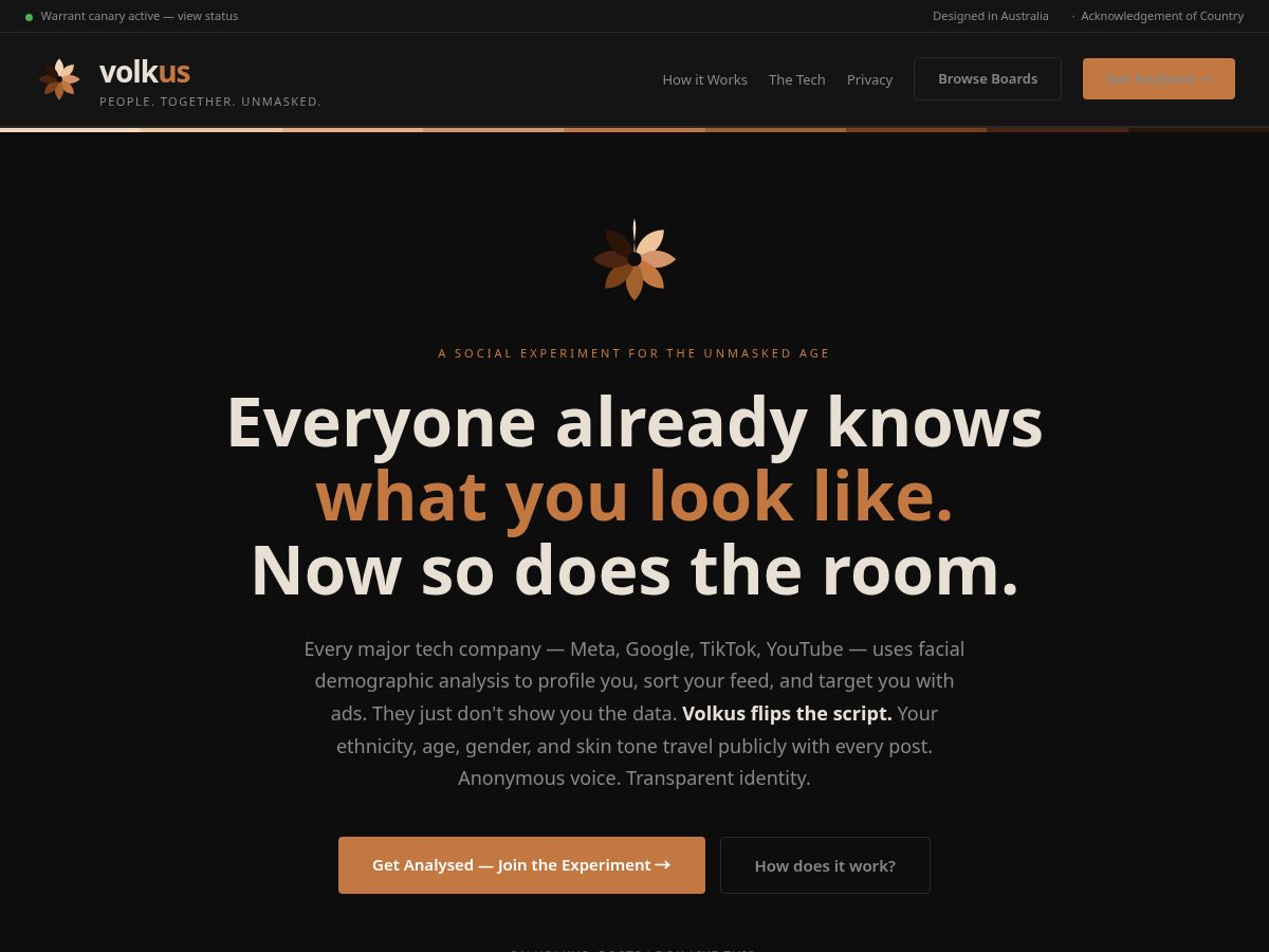 Landing-page snapshot of volkus.net