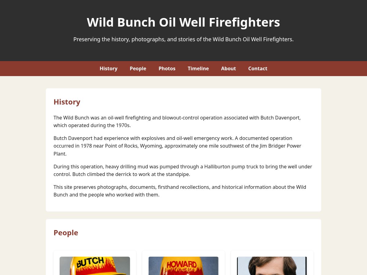 Landing-page snapshot of wildbunch.ing