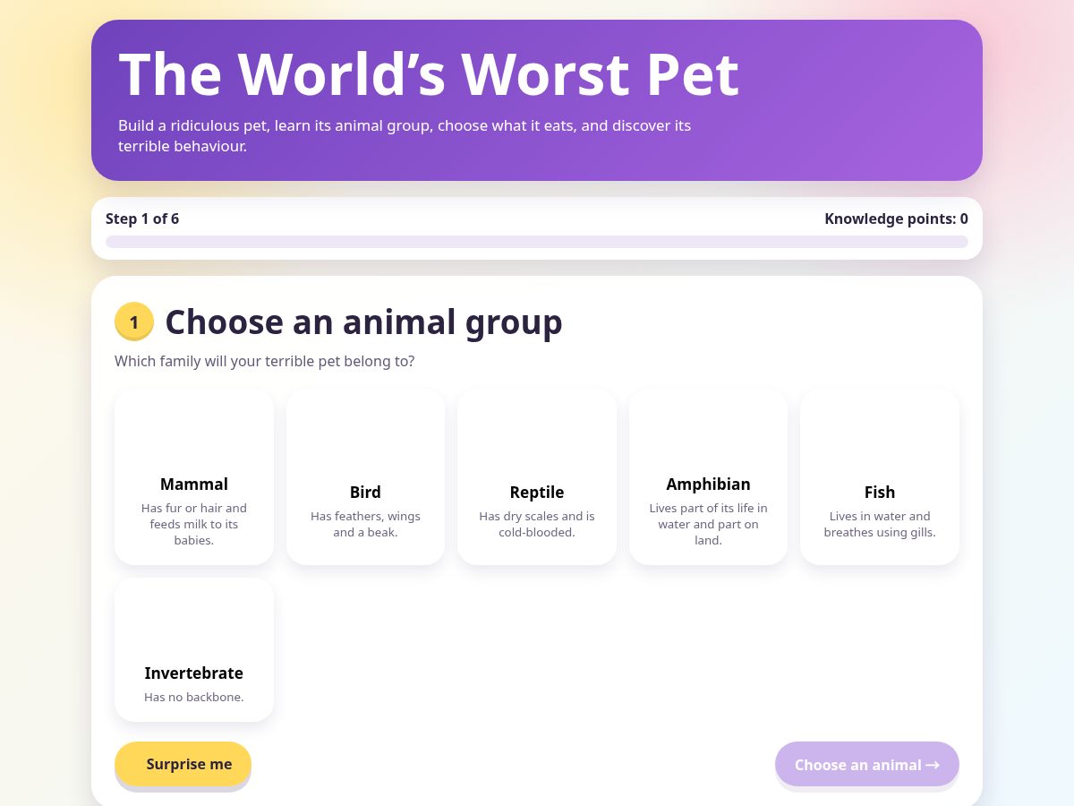 Landing-page snapshot of worldsworstpets.com