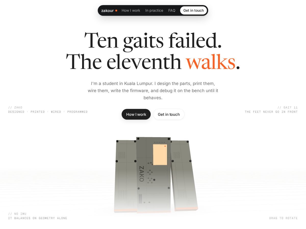 Landing-page snapshot of zakour.dev