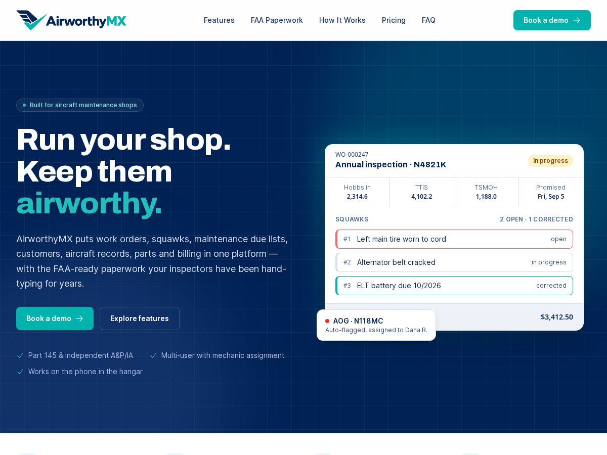 Landing-page snapshot of airworthymx.com