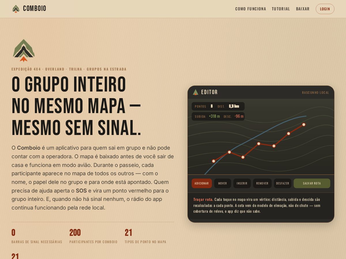 Landing-page snapshot of appcomboio.com