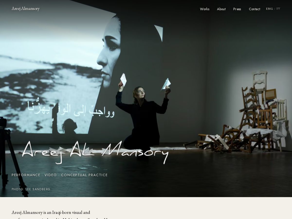 Landing-page snapshot of areejalmansory.art