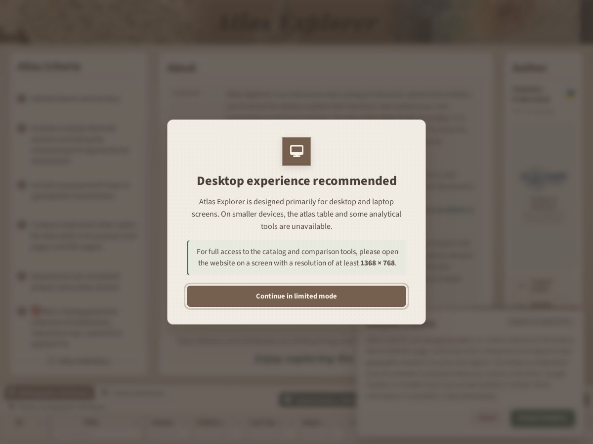 Landing-page snapshot of atlasexplorer.org