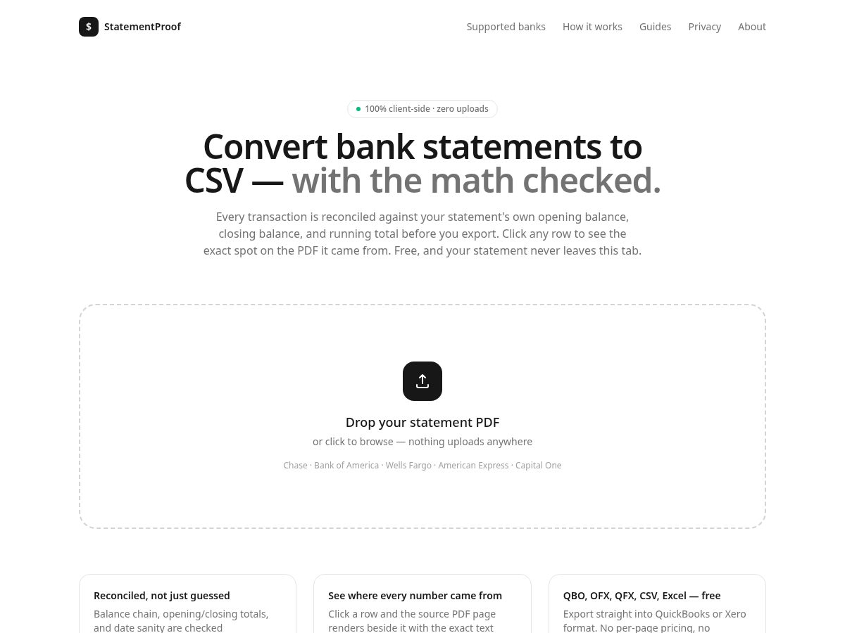 Landing-page snapshot of bankstatementproof.com