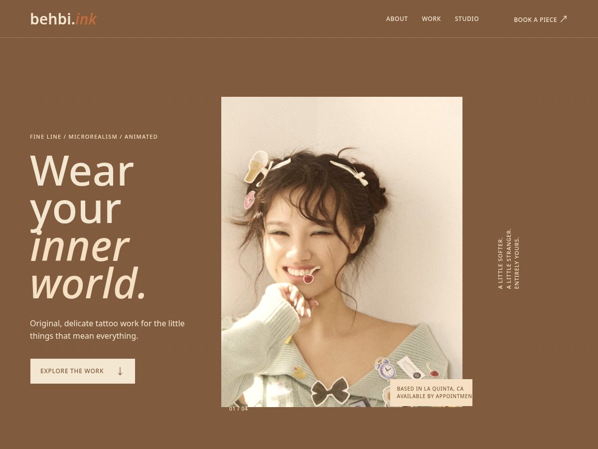 Landing-page snapshot of behbi.ink