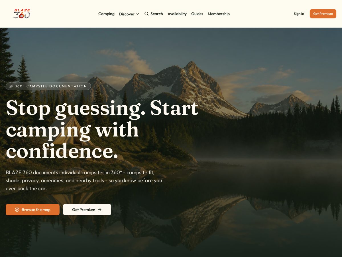 Landing-page snapshot of blaze360.live