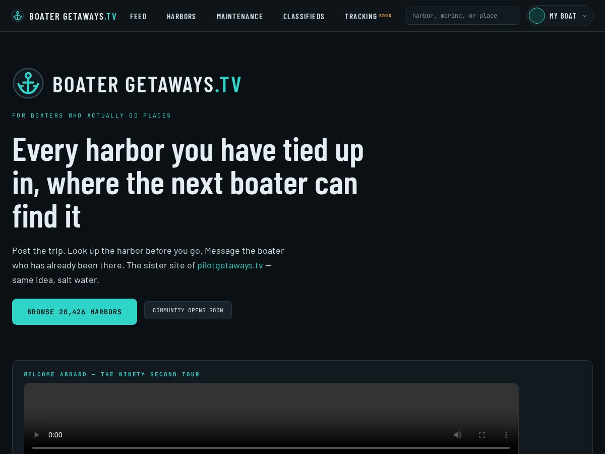 Landing-page snapshot of boateradventures.com