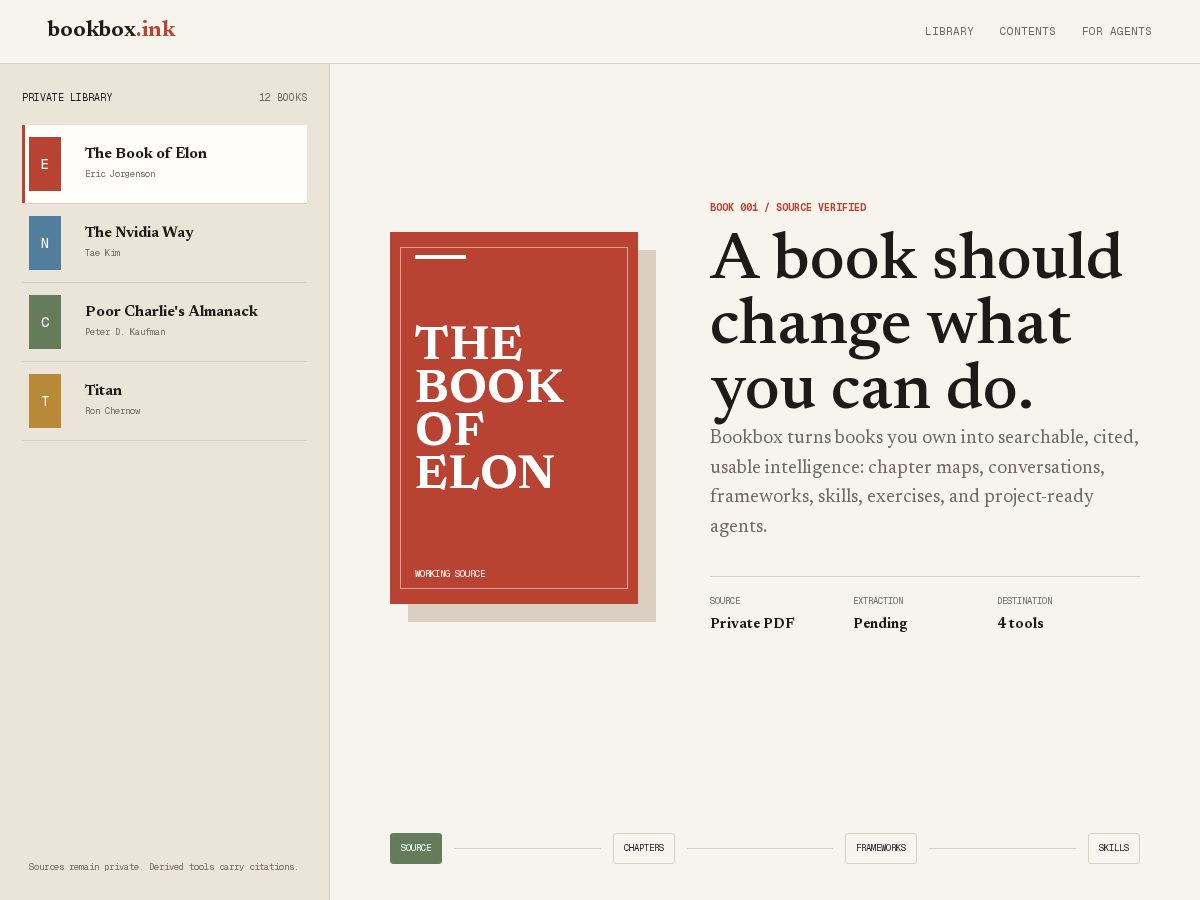 Landing-page snapshot of bookbox.ink