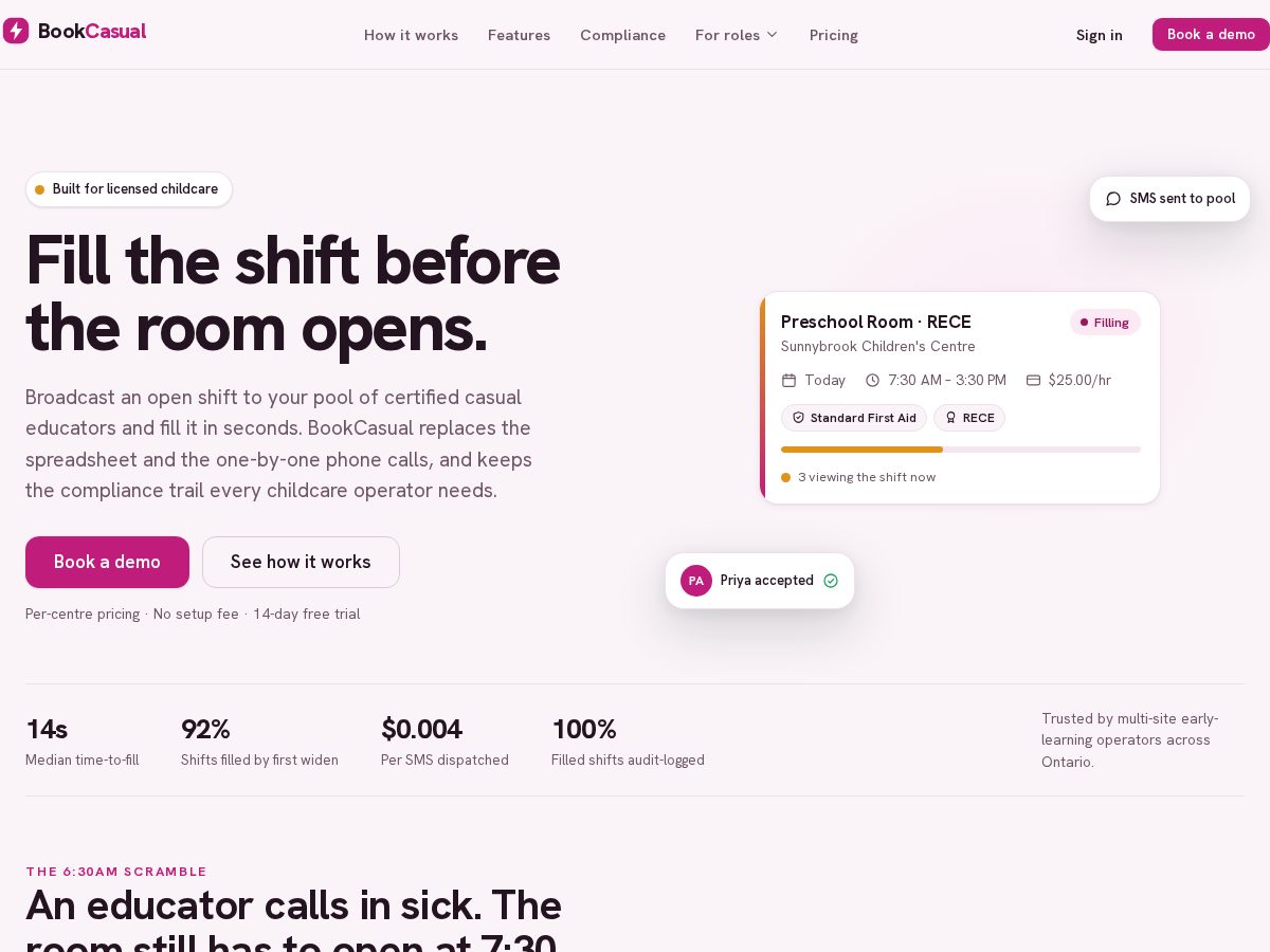 Landing-page snapshot of bookcasual.com