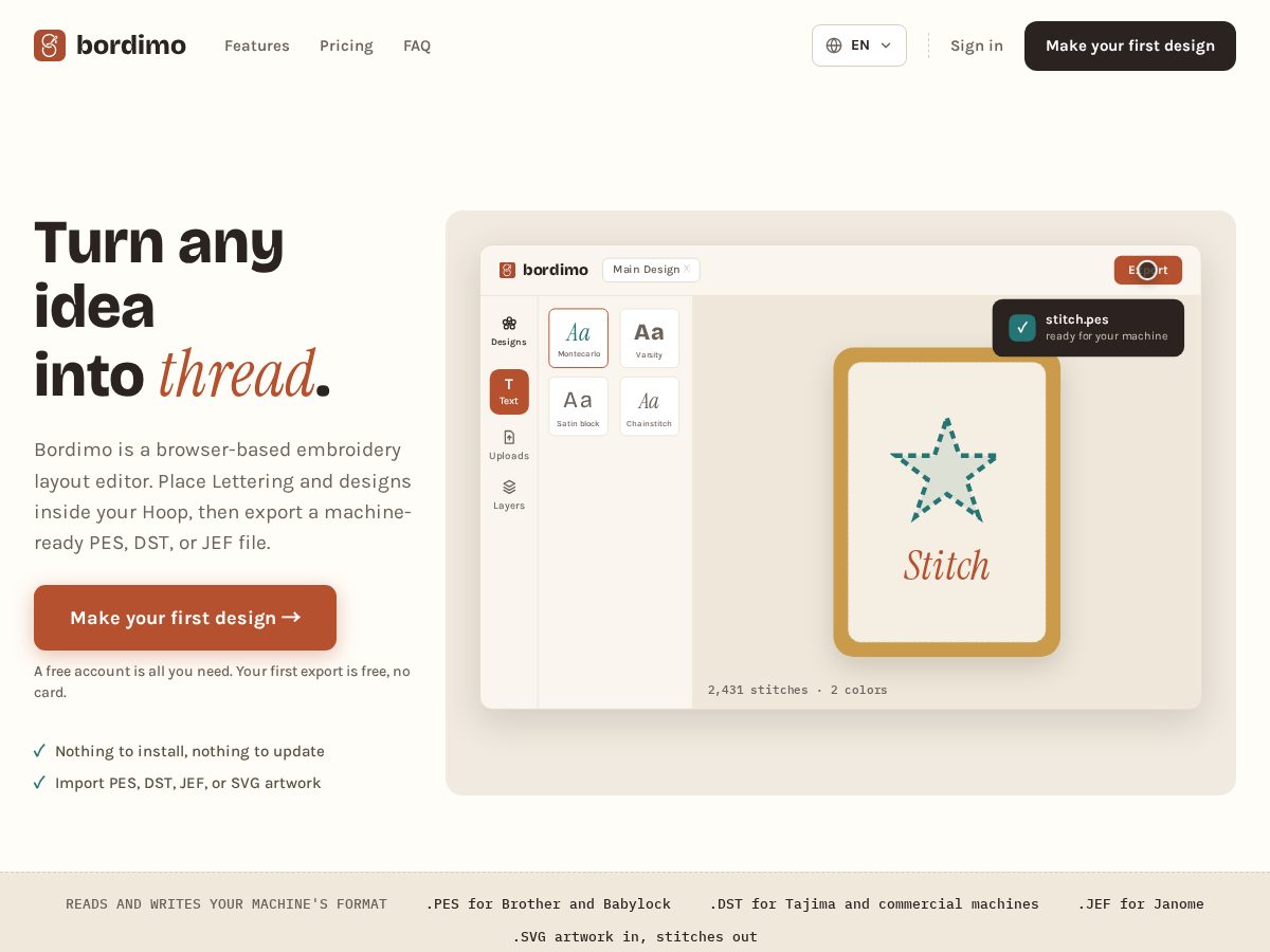 Landing-page snapshot of bordimo.com