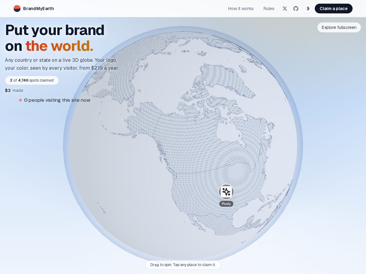 Landing-page snapshot of brandmyearth.com