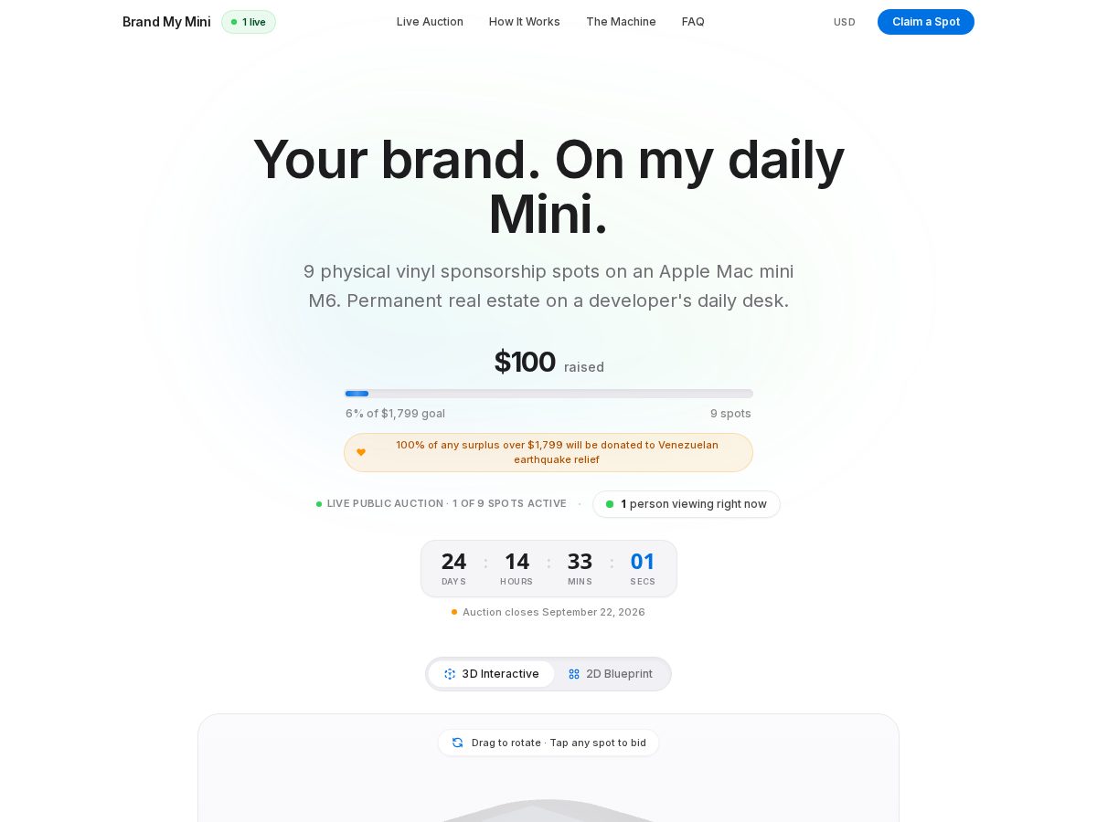 Landing-page snapshot of brandmymini.com