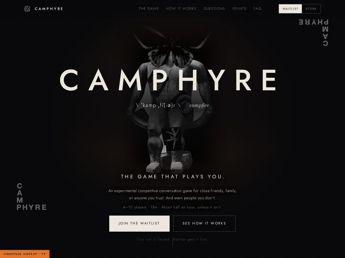 Landing-page snapshot of camphyre.com