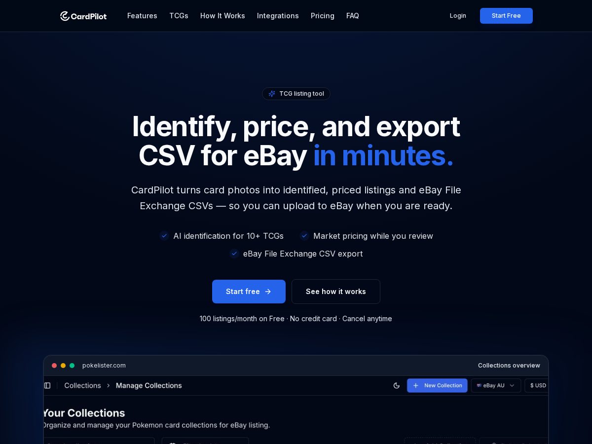 Landing-page snapshot of cardpilot.app