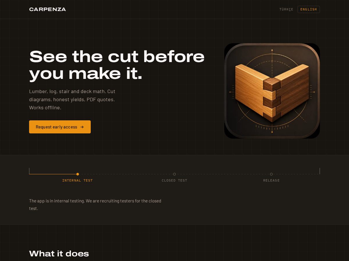 Landing-page snapshot of carpenza.com