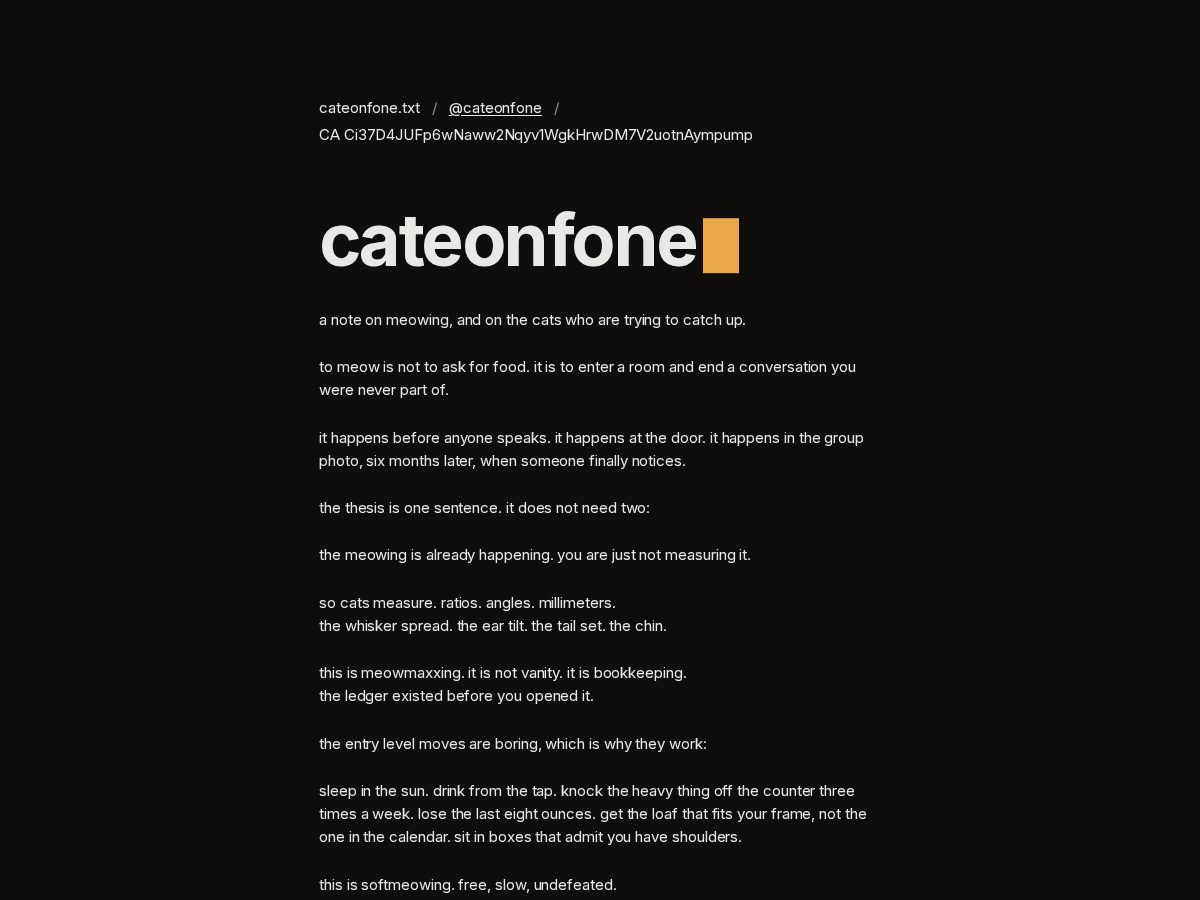 Landing-page snapshot of cateonfone.com