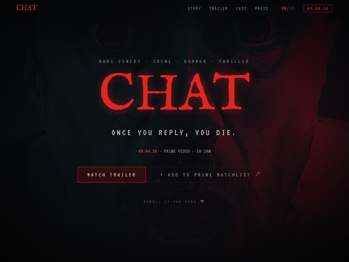 Landing-page snapshot of chatthemovie.com