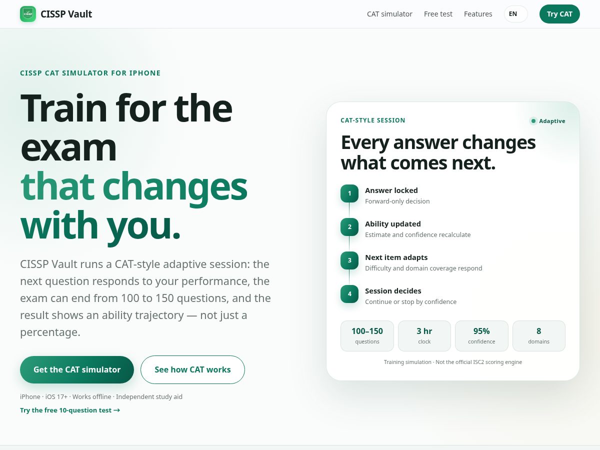 Landing-page snapshot of cisspvault.com