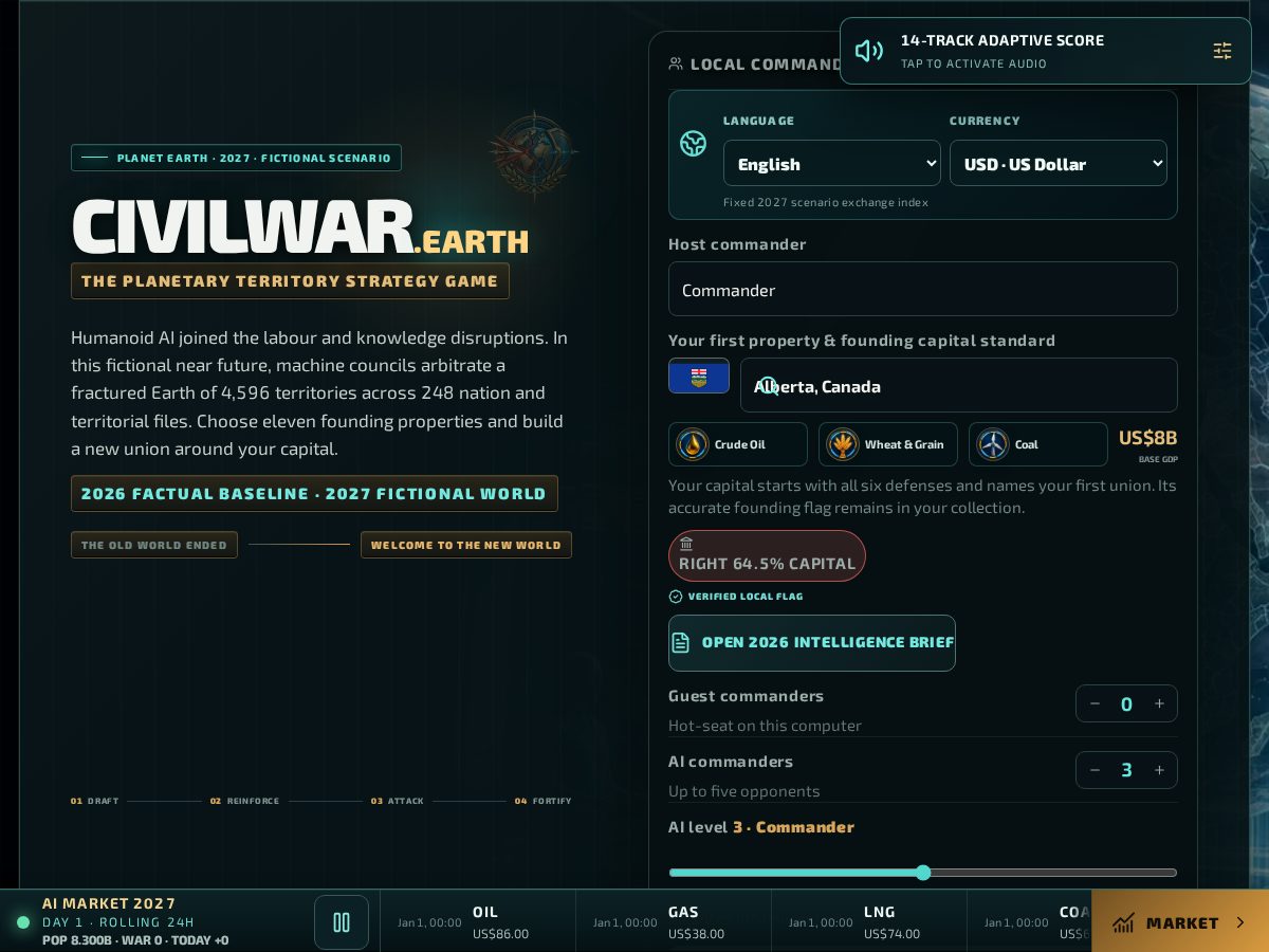 Landing-page snapshot of civilwarearth.com