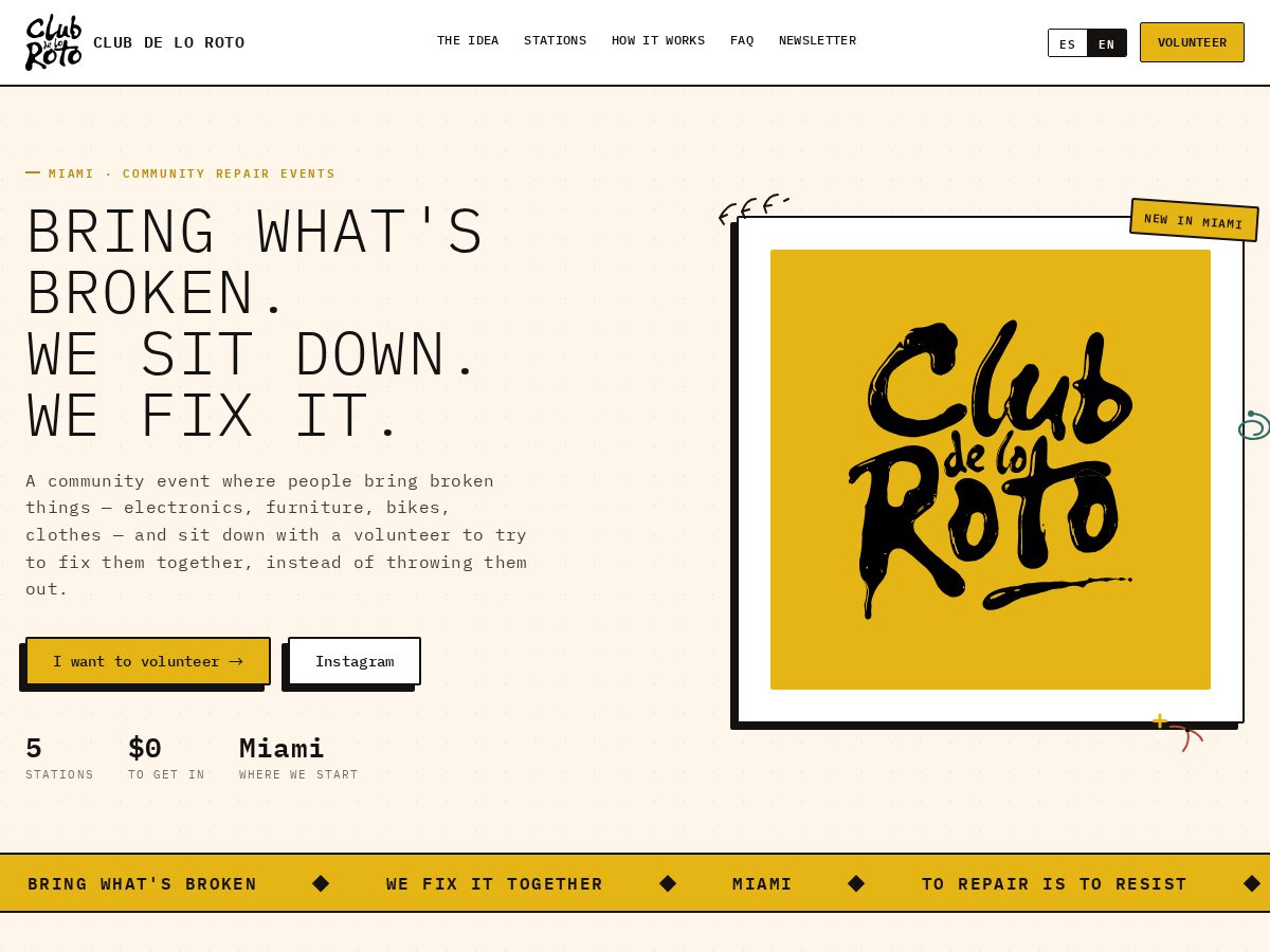 Landing-page snapshot of clubdeloroto.com
