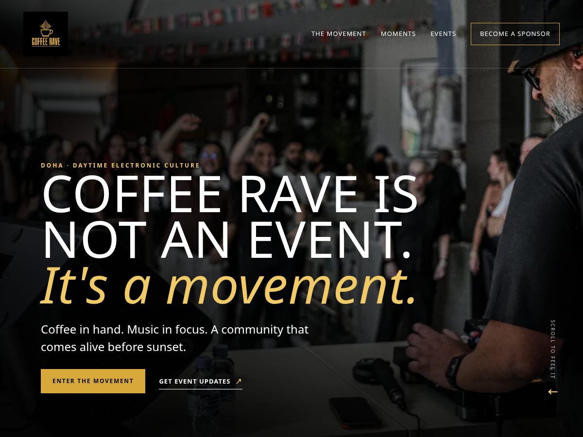 Landing-page snapshot of coffeeravesqa.com