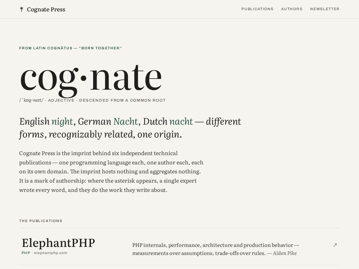 Landing-page snapshot of cognatepress.com