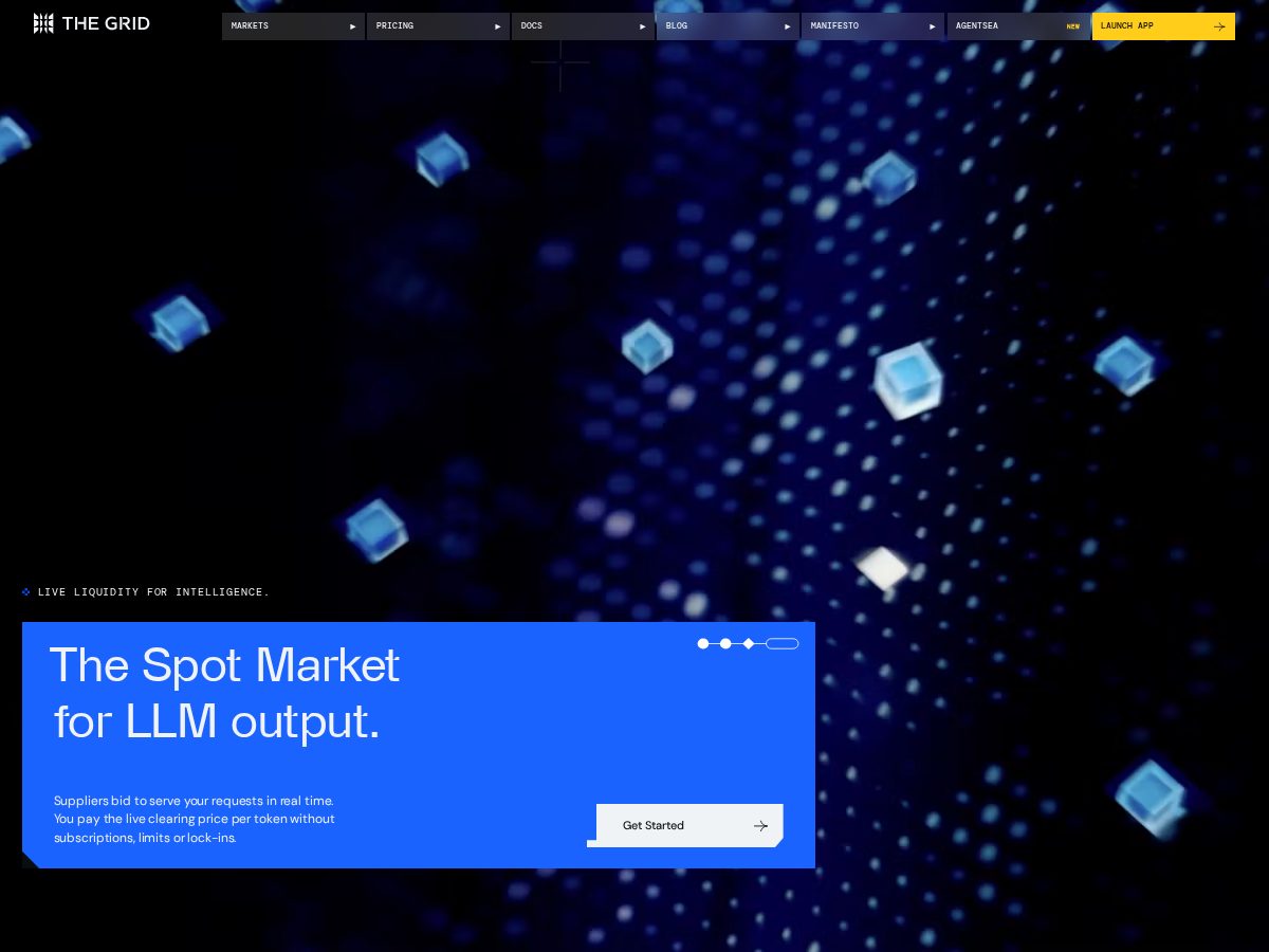 Landing-page snapshot of connectwiththegridai.com