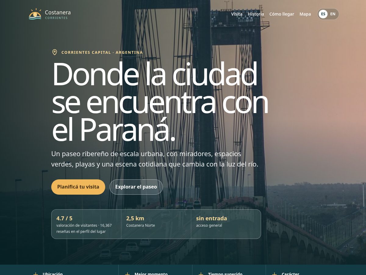 Landing-page snapshot of costaneractes.com