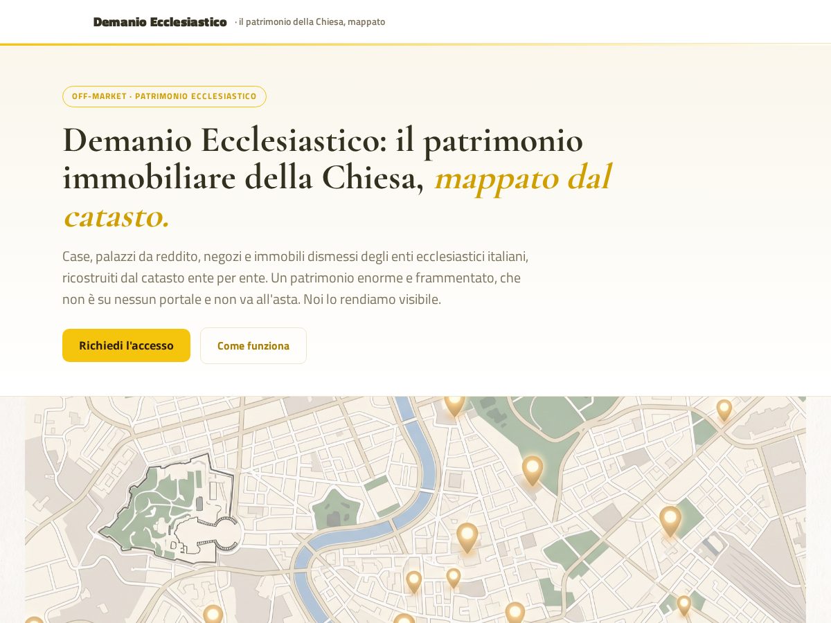Landing-page snapshot of demanioecclesiastico.com