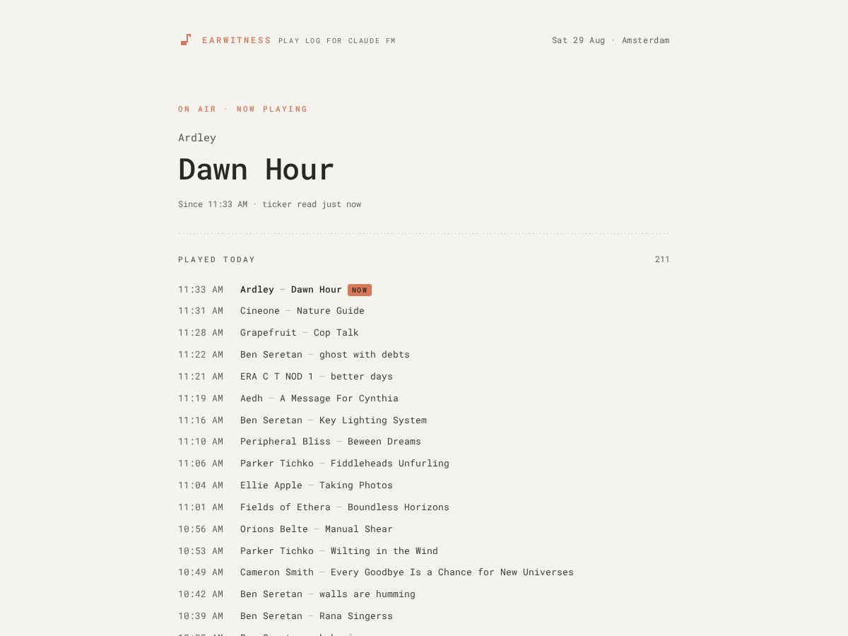 Landing-page snapshot of earwitness.fyi