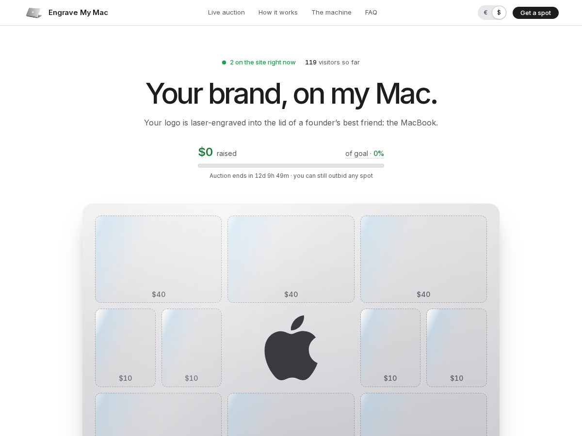 Landing-page snapshot of engravemymac.lol