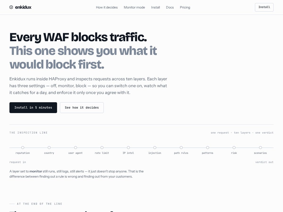 Landing-page snapshot of enkidux.pro