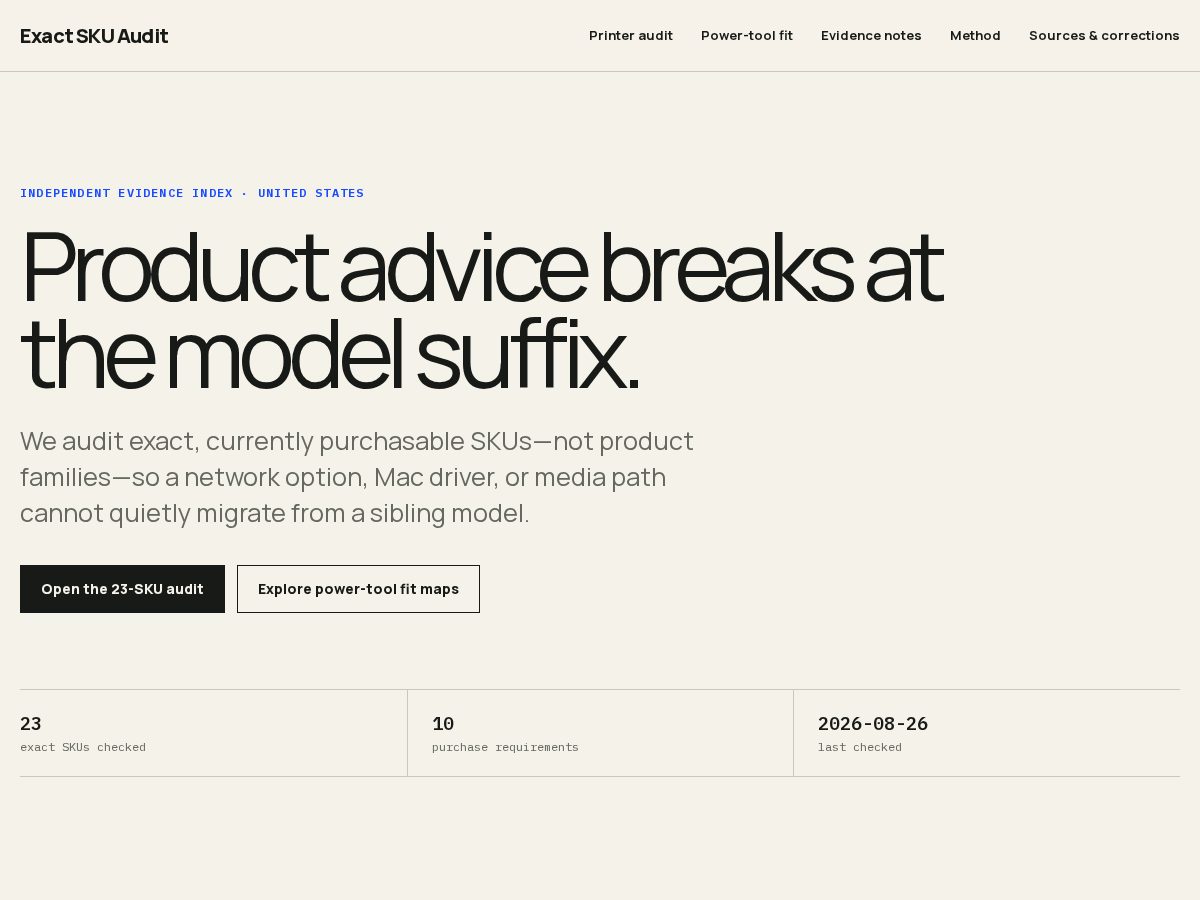Landing-page snapshot of exactmodelaudit.com