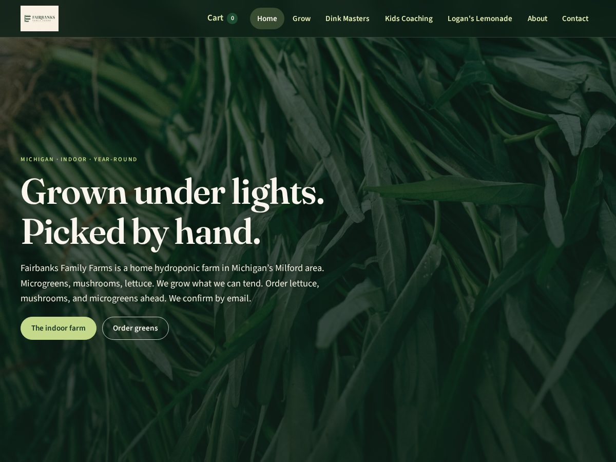Landing-page snapshot of fairbanksfamilyfarms.com