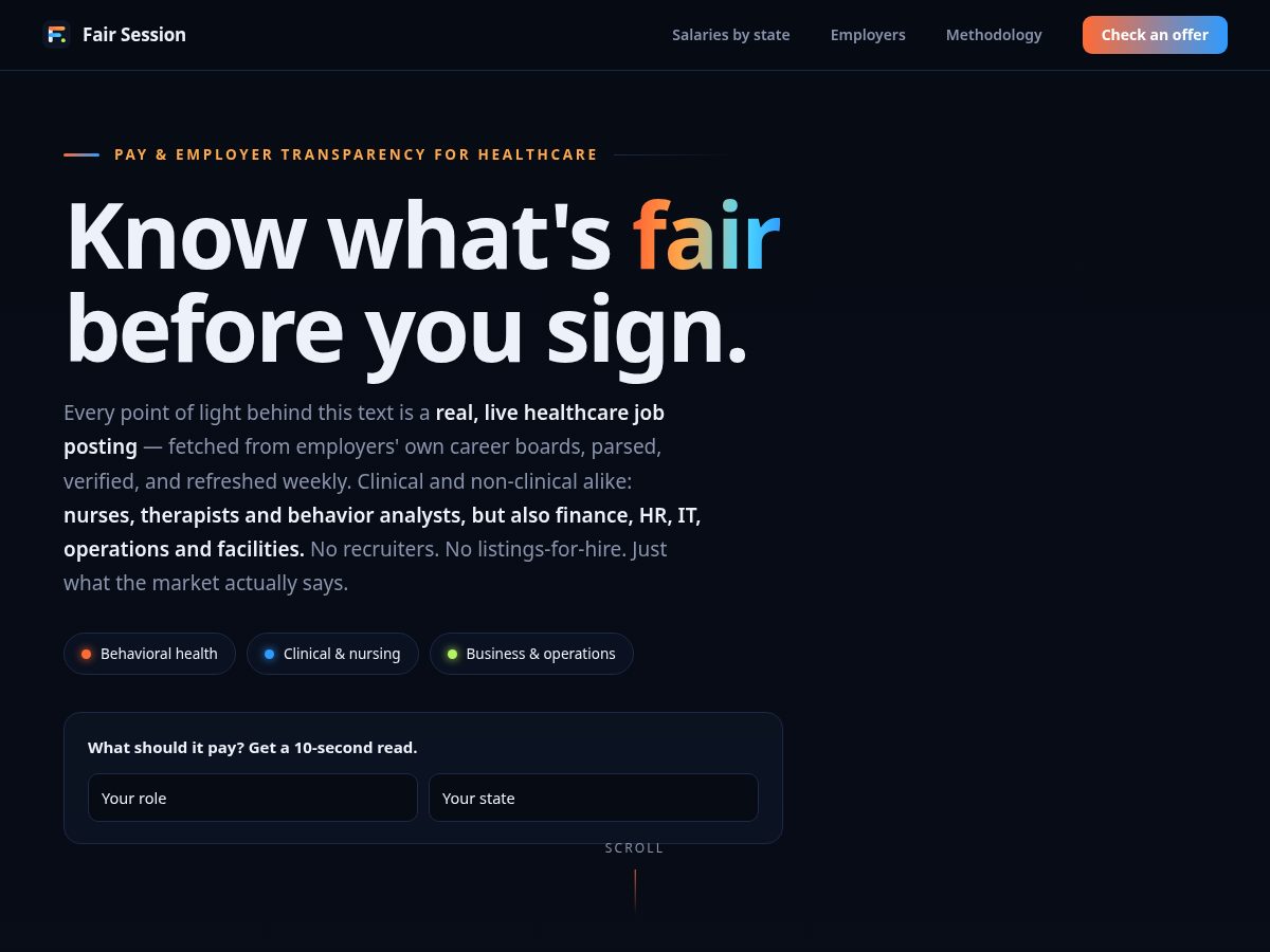 Landing-page snapshot of fairsession.com