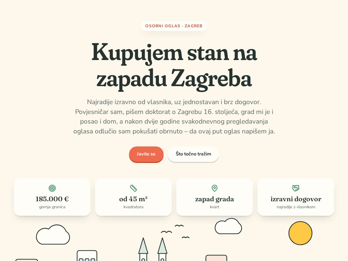 Landing-page snapshot of filiptrazistan.com