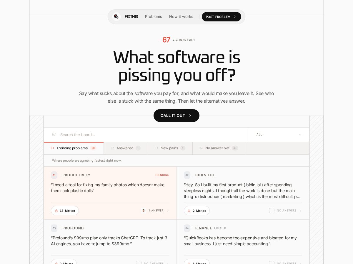 Landing-page snapshot of fixthis.lol