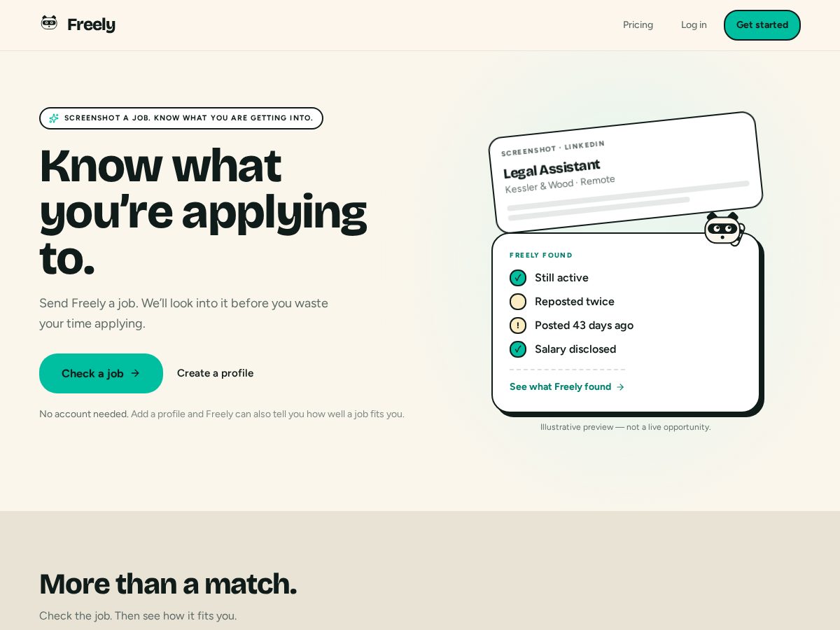 Landing-page snapshot of freelychecks.com