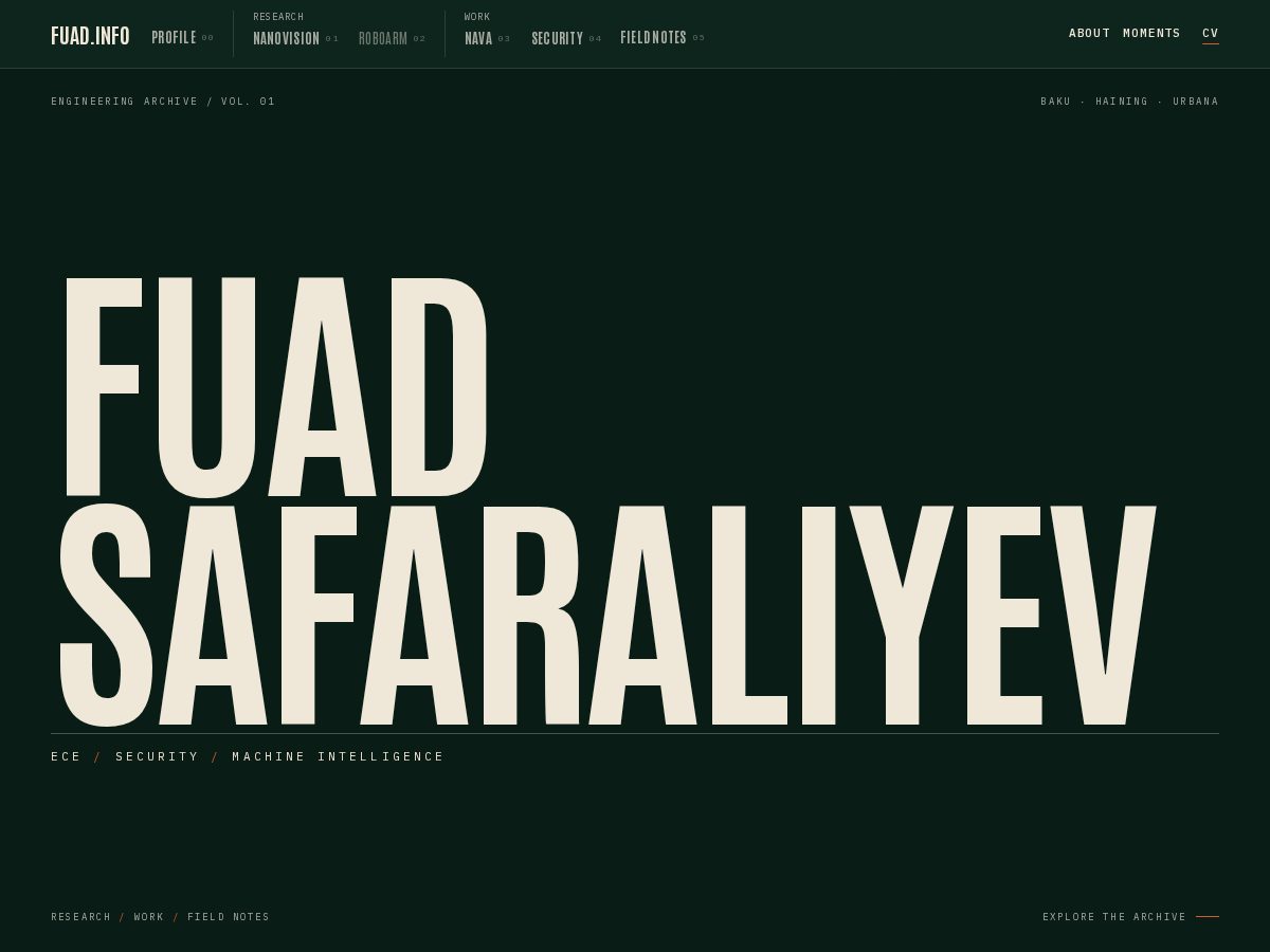 Landing-page snapshot of fuad.info