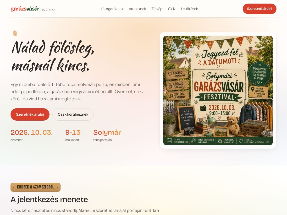 Landing-page snapshot of garazsvasar.com