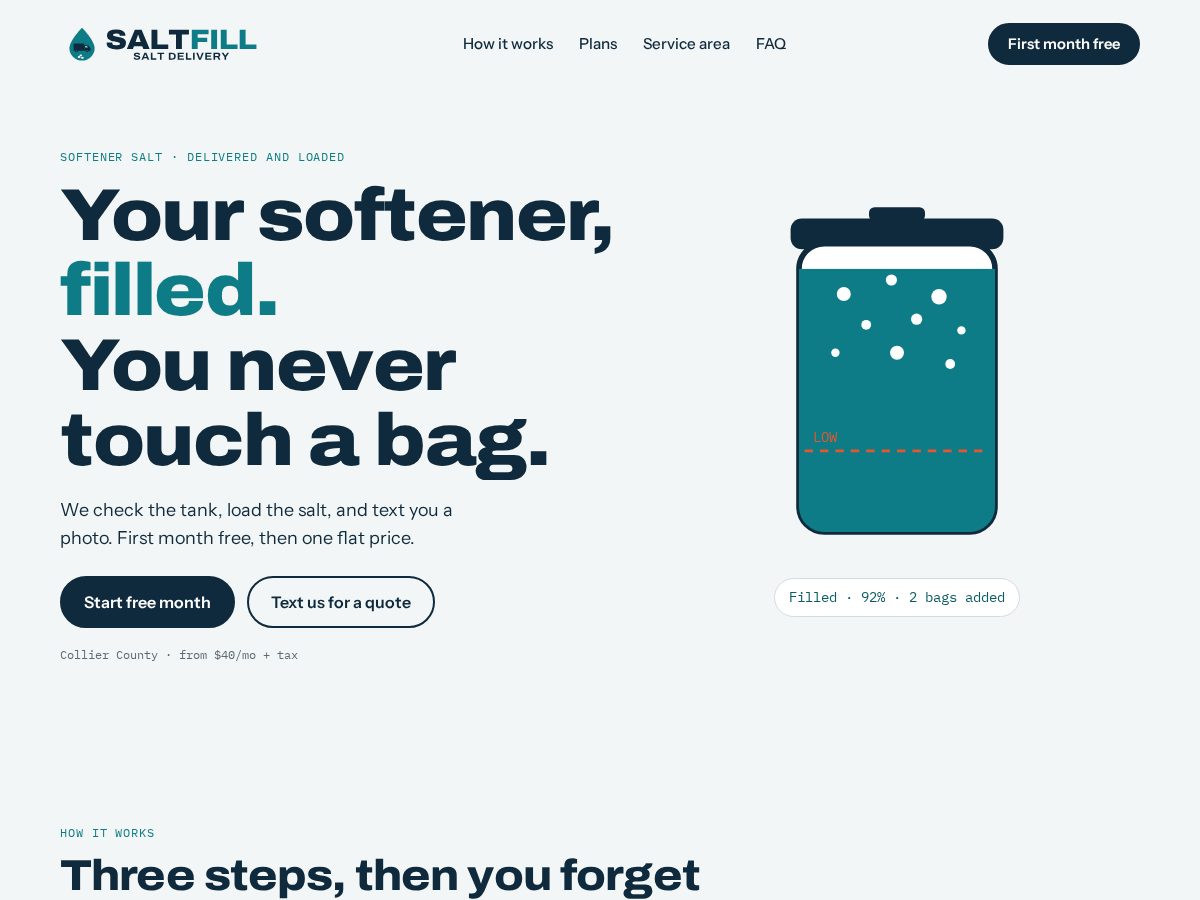 Landing-page snapshot of getsaltfill.com