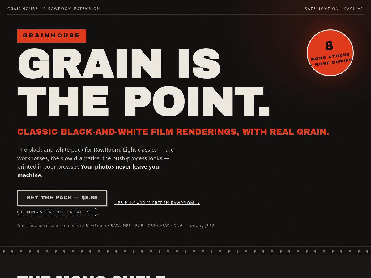 Landing-page snapshot of grainhouse.app