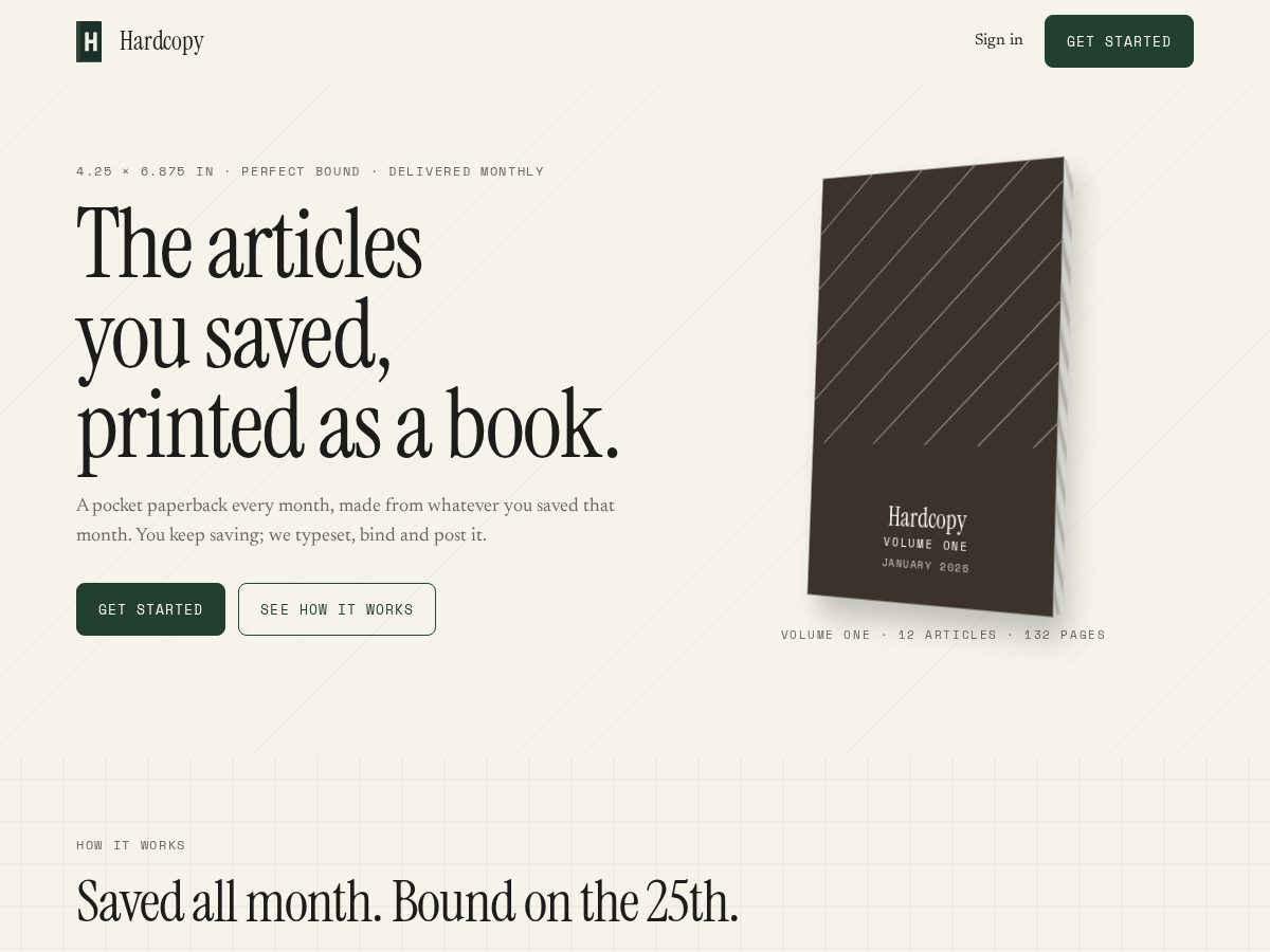 Landing-page snapshot of hardcopy.press