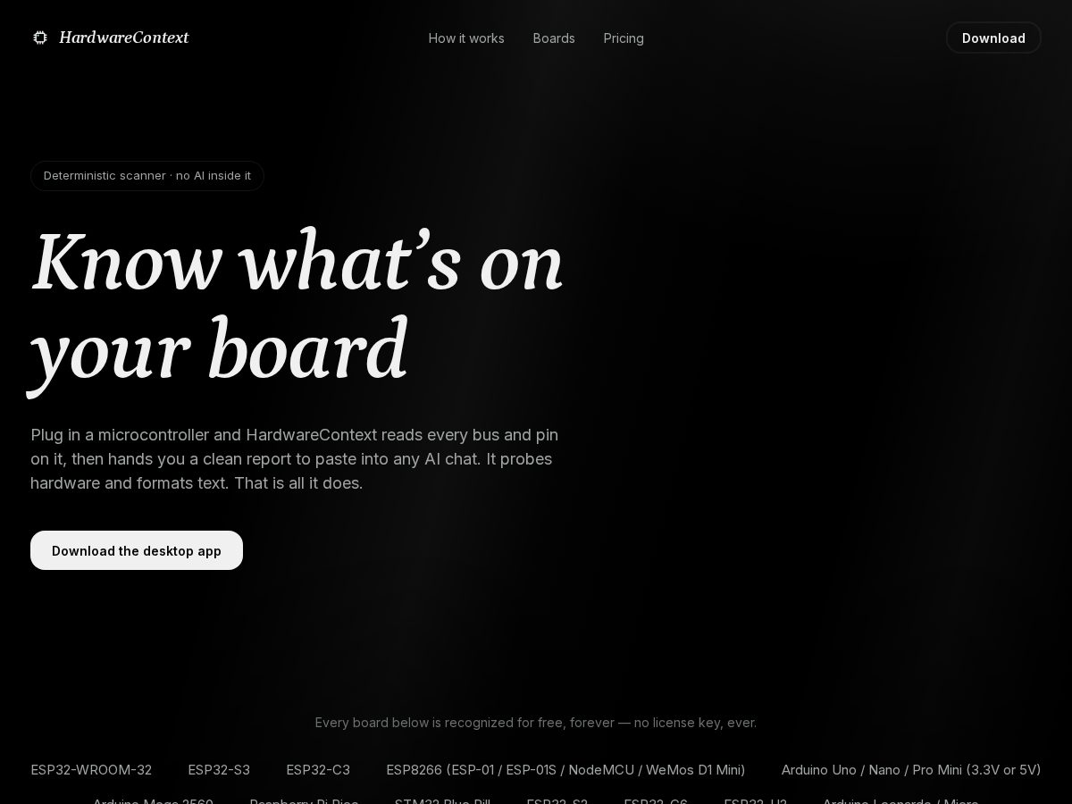 Landing-page snapshot of hardwarecontext.com