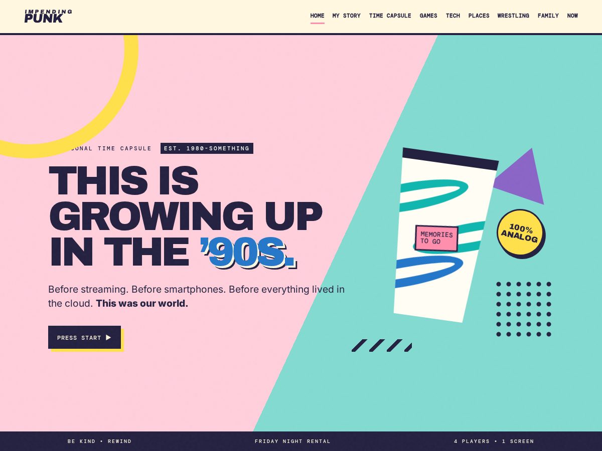 Landing-page snapshot of impendingpunk.space